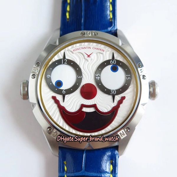 

v3s upgraded version konstantin chaykin joker yellow inner joker moon phase dial nh35a mechanical mens watch leather strap designer watches, Slivery;brown