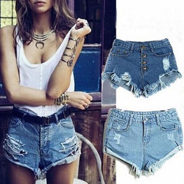 

mini shorts womens shorts denim women 2019 fashion ladies tassel hole high waist summer jeans mini booty heavyweight for white black