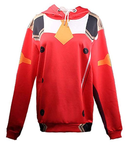 

darling in the franxx zero two hoodies pullover cosplay costume, Black