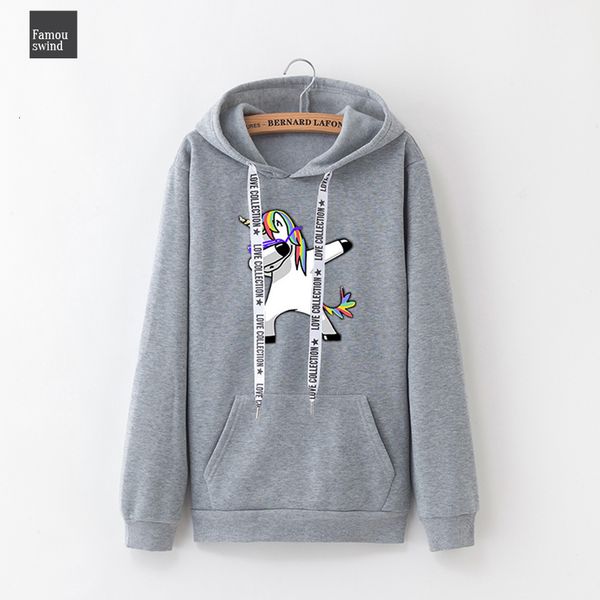 

2019 зима нового harajuku женщина толстовка bts печать unicorn повседневного сыпучие plus женщины пальто перемычка капюшон теплой толстовка, Black