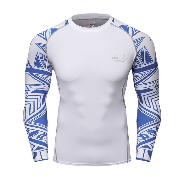 

men compression run sports male gym fitness long sleeve t shirt basketball jersey jogging gym sport yoga suit, Black;blue