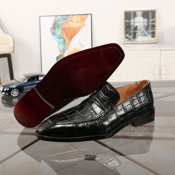 

2019 новых роскошных мужчин формальные кожаные ботинки, плюс 38-45 бизнес вскользь кожаные ботинки мужские формальные свадьбы плоские туфли, Black