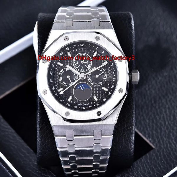 

4 color elling watch 44mm offshore 26574 26574ba.oo.1220ba.01 stainless steel transparent mechanical automatic mens watches, Slivery;brown