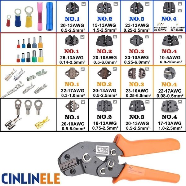 

crimping tool ratcheting wire crimper tool and interchangeable dies for heat shrink connectors non-insulated ferrule terminals