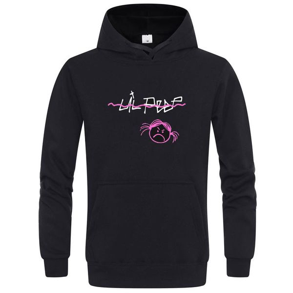 

2019 fashion lil peep hoodies sweatshirts mens/womens funny print long sleeve for men hooded sweatshirt cry baby lil peep hoodie, Black