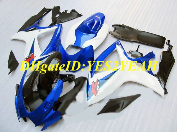 Kit carenatura moto personalizzata per SUZUKI GSXR600 750 K6 06 07 GSXR600 GSXR750 2006 2007 ABS Top Set carenature blu bianco + Regali SB51