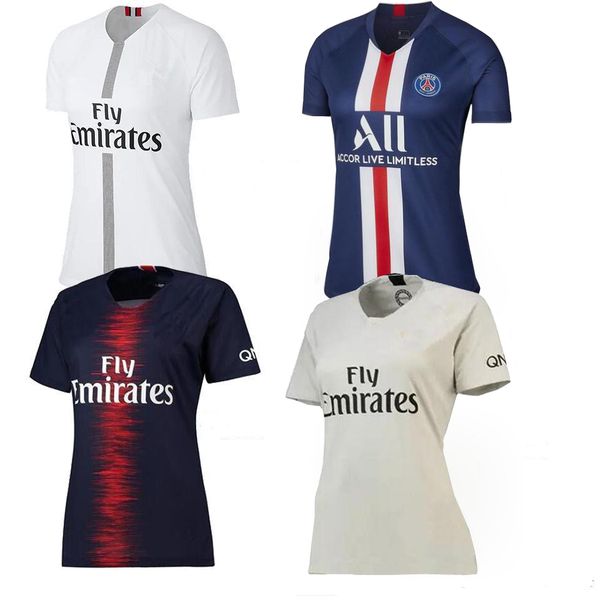 

women jersey fans psg 3rd champion black white grils soccer jerseys 2018 2019 maillot de foot mbappe jersey 18 19 20 football maillot