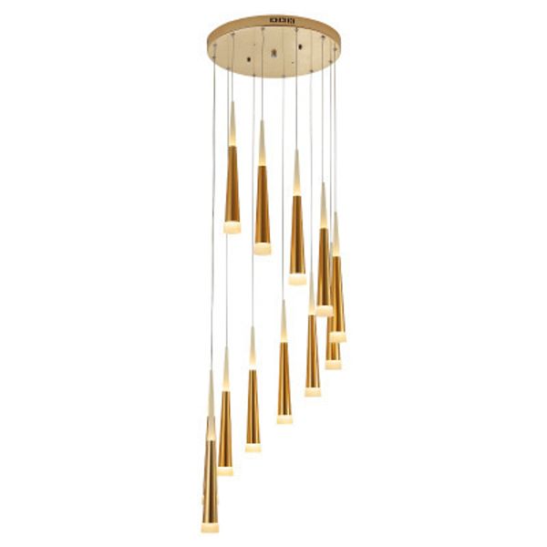 2019 Nuove luci a led lampadario soggiorno lampada villa scala rotante lampadario lungo loft lampadario lampade pioggia di meteoriti