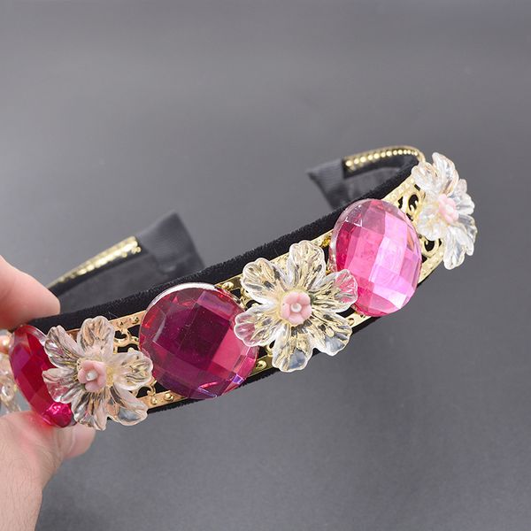 

baroque hairpin bridal headband luxury hairbands crown tiara vintage wedding hair accessories 868, Golden;white