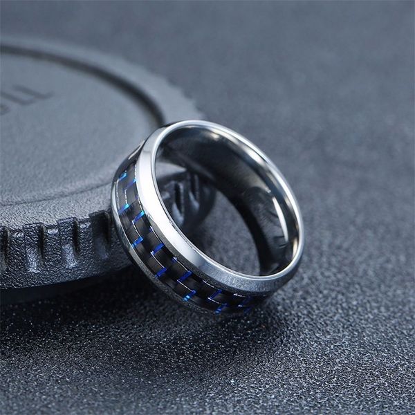 

vnox aries ring for men 12 horoscope stainless steel with carbon fiber wedding band casual male alliance, Slivery;golden