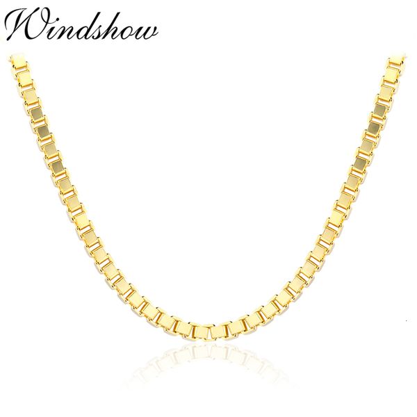 

2.8mm real 925 sterling silver gold color box chain necklace women men jewelry heavy kolye collares hip hop 40/45/50/55/60cm