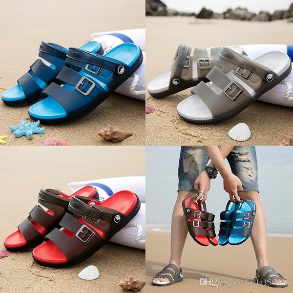 

new designer sandals casual jelly slippers non-slip men summer huaraches slippers flip flops palm slippers outdoor beach sandals size40-45, Black