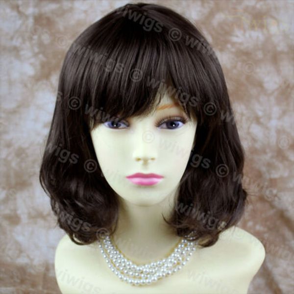 

classic style soft dark brown ladies wigs skin medium wig from wiwigs, Black