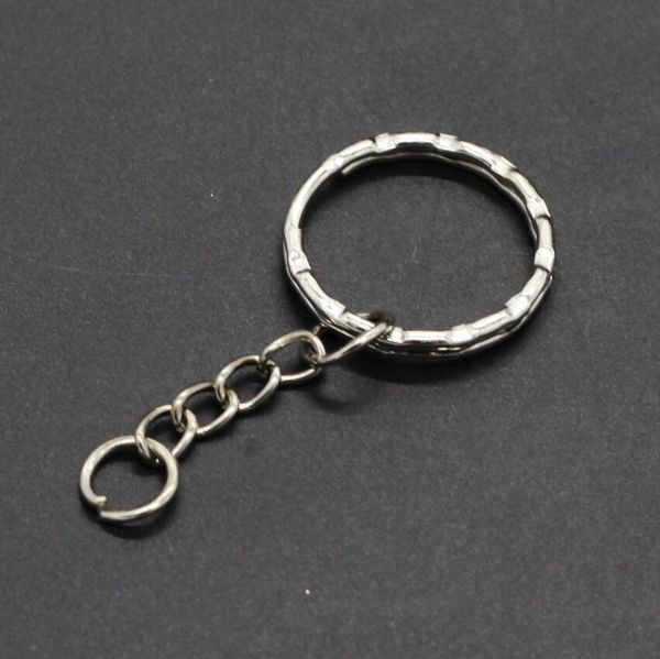 

diy jewelry accessories 25mm key ring twist round key chain 100pcs, Silver