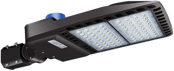 Luce LED per parcheggio 200W 300W- Impermeabile IP66 Luce LED Shoebox con fotocellula - Equivalente 5000K 600W - Montaggio Knuckle Slipfitter