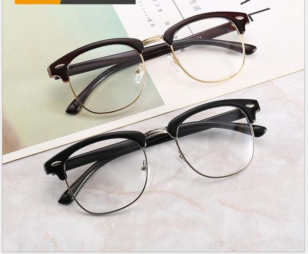 

metal round frame glasses frame new flat mirror glasses frame, White;black