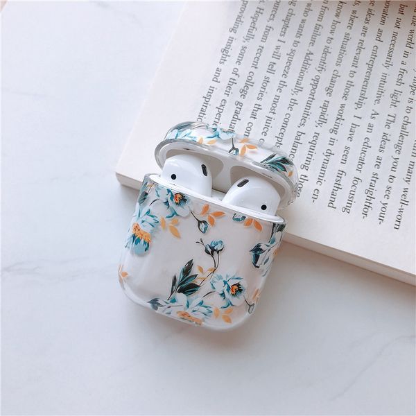 

for airpods case flower transparent clear hard plastic wireless bluetooth earphone cases for apple airpods 2 cover funda fashion