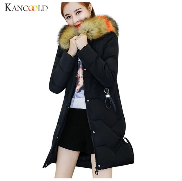 

kancoold oversize woman tide back season special selling long fund thickening easy cotton-padded jacket bread serve loose coat, Tan;black