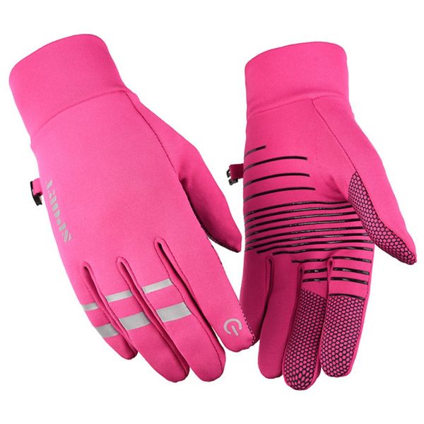 

men women motorcycle gloves anti-slip reflective cycling riding ski gloves touch screen windser warm full finger for winter