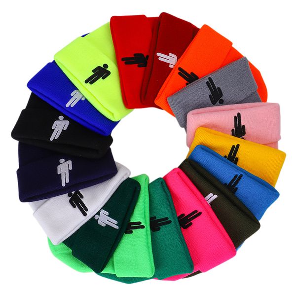 

billie eilish beanie hat women for men cap knit warm winter hats solid hip-hop casual beanies bonnet gorro femme hombre invierno