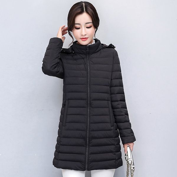 

it that in winter 2019 women's wool cotton overcoat in autumn women's overcoat slim paka winter, Black
