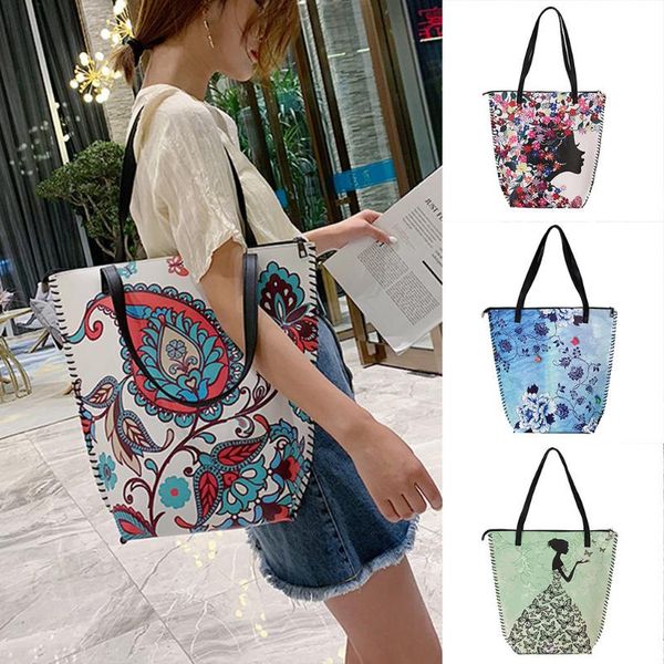 NEW LADIES MULTI PATTERN FOLDABLE TOTE HANDBAG SHOPPER BAG SUMMER BEACH BAGS