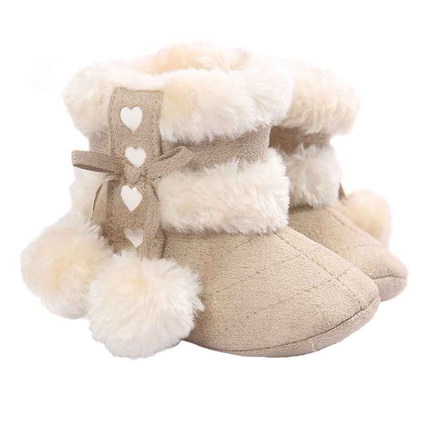

winter girls soft bottom nonslip warm snow boots kids cute fur ball hair balls pendant boot girl fashion casual shoes
