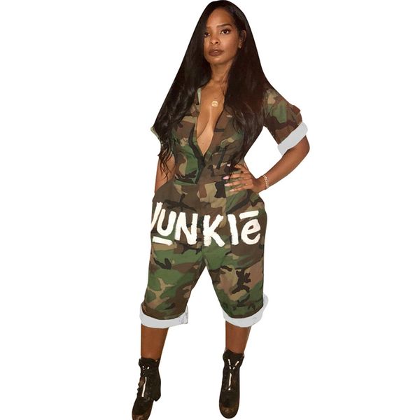 

new arrival usa independence day jumpsuits loose camouflage playsuits women's camo overalls printed jungle jumpsuit shorts, Black;white