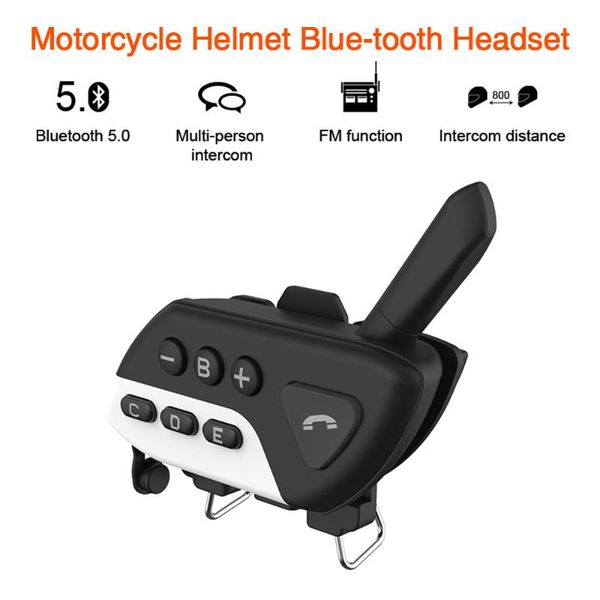 

m7 800m motorcycle gtoup intercom 5 riders helmet bluetooth 5.0 headset interphone fm noise reduction microphone