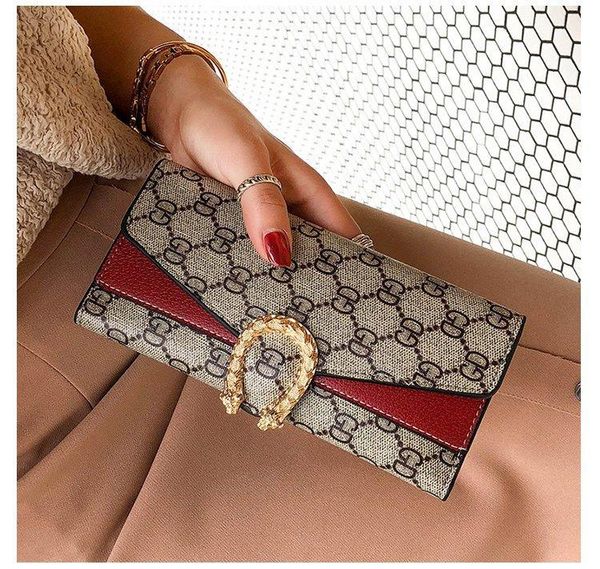 

длинные wallet2019 новых европейских и американских женщин кошелек моды lingla цепи сумки multi-карты мобильного телефона нулевой кошелек су, Black