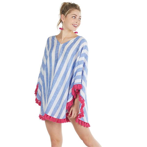 

2019 женщин лето шифон купальник прикрыть пляж бикини стильный кисточкой купальник прикрывает свободный размер, Black;gray