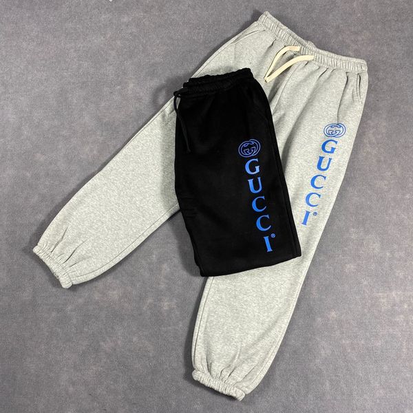 

19fw luxurious brands design vertical letters print elastic waist track trousers men women sport jogger sweatpants outdoor pants, Brown;gray