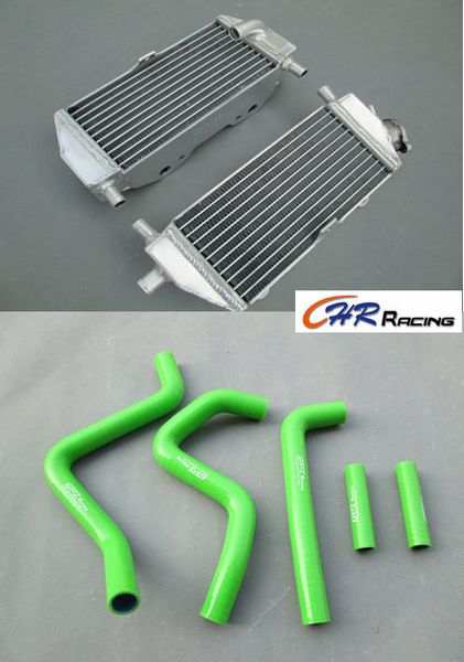 

for kx 125 kx250 1994 1995 1996 1997 1998 1999 2000 2001 2002 aluminum radiator & silicone radiator hose green new