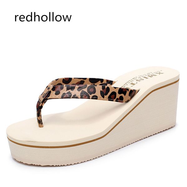 

summer women slippers platform indoor flip flops beach slippers for women high heels sandals female wedges ladies shoes, Black