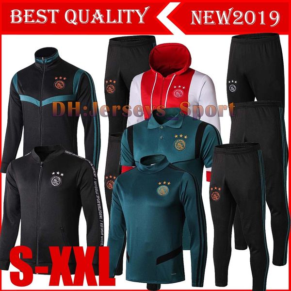 

19 20 ajax jacket training suit kits soccer jerseys 2019 2020 tadic de jong dolberg ziyec 2019 2020 ajax football shirt, Black