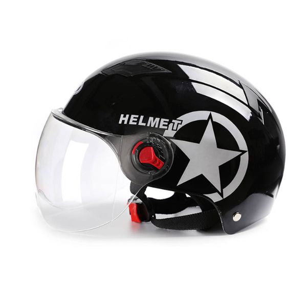 

motorcycle helmet scooter bike open face half baseball cap anti-uv safety hard hat motocross helmet with transparent color