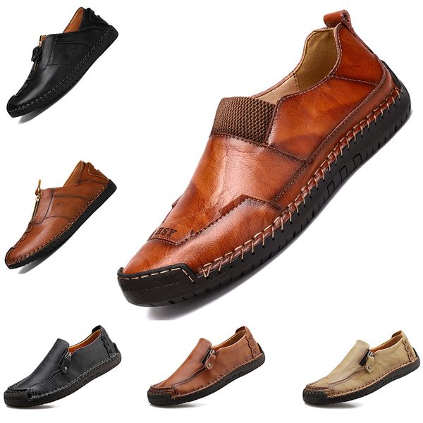 

fashion men's casual leather shoes espadrilles triple black brown khaki breathable outdoor jogging walking shoes main9