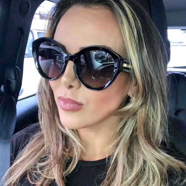 

luxury designer round sunglasses women's fashion 2019 new brand designer round sun glasses for female ladies celebrity, White;black