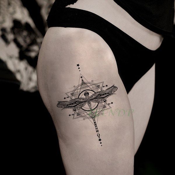 Acheter étanche Temporaire Autocollant De Tatouage Plume Insecte étoile Flèche Triangle Faux Tatouage Flash Tatoo Gros Tatouages Pour Enfant Femmes