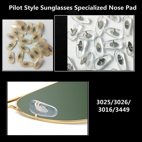 

20prs wholesale brandquality pilot sunglasses clip nose pads for3025 3026 3016 3449 3509 glasses original glasses accessories free