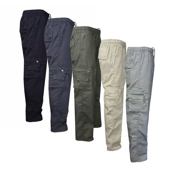 

men lightweight breathable quick dry pants new autumn casual solid military style trousers tactical pants trousers, Black