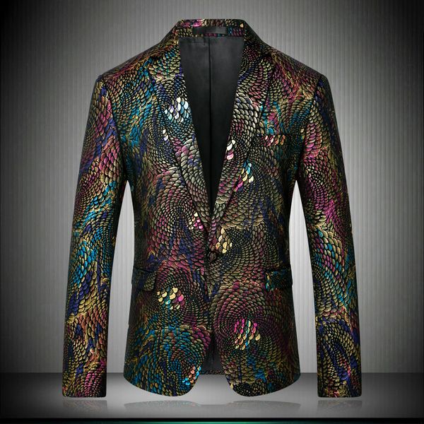 

2018 slim fit fancy blazers for men peacock floral design stage costumes for singers prom blazers mens paisley suit jacket 8679, White;black