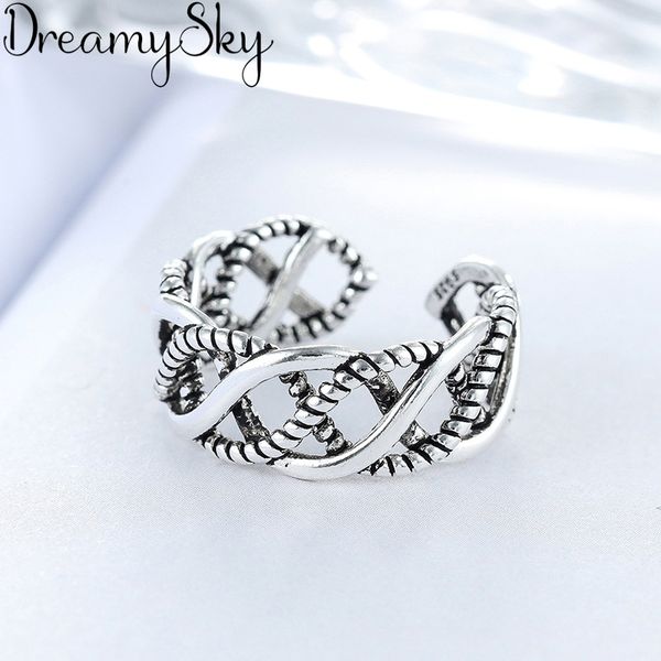 

bohemian 925 sterling silver hollow finger rings for women personality exaggeration vintage engagement ring anillos wholesale, Slivery;golden