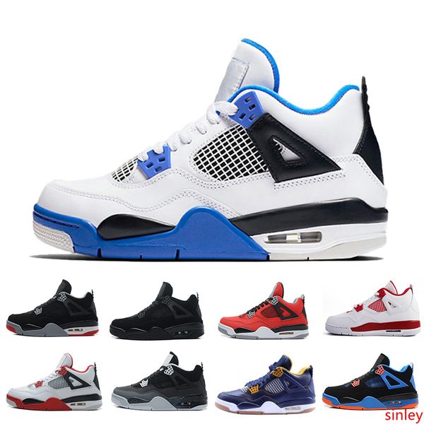 

4 4s mens basketball shoes black cat bred oreo fear pack royalty toro bravo angry bull military blue white alternate 89 cavs sports sneakers