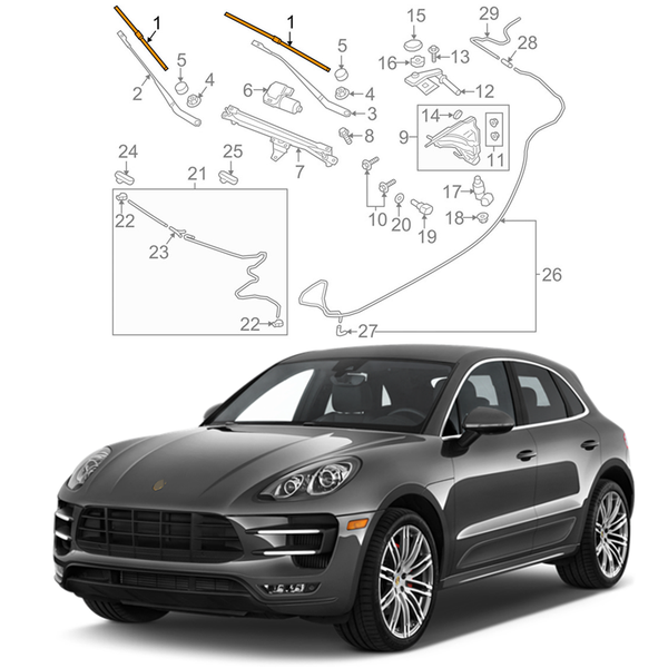 

подлинная oem передний стеклоочиститель лезвия 95b998001fit на 2015-2019 макан