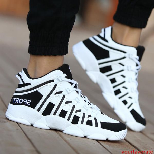 

new men running shoes white black stripe fashion men trainer breathable white red split outdoor sport sneaker size 40-44
