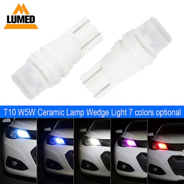 

100x t10 w5w led bulb 194 168 car interior light wedge door instrument side bulb car board light auto waterproof ceramic lamp