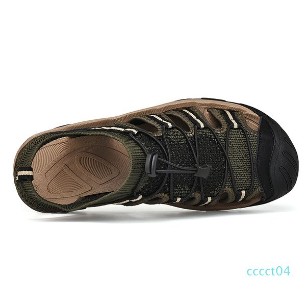 

brand summer casual men sandals 2019 fashion genuine leather men shoes non-slip rubber sole sport climbing beach shoes ct4, Black