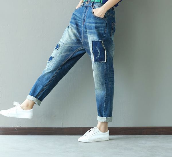 Compre Jeans Boyfriend Coreanos Para Mujer Tallas Grandes 2019