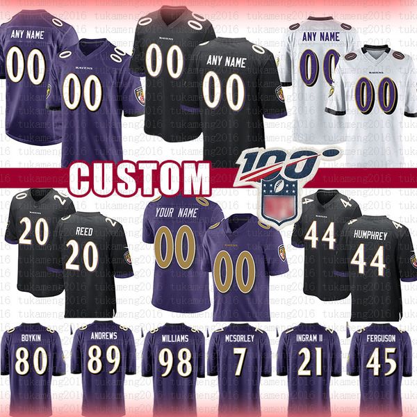 

custom baltimores jersey 20 reed ray raven 52 lewis marlon humphrey trace mcsorley mark andrews miles boykin williams ingram ferguson yanda, Black;red